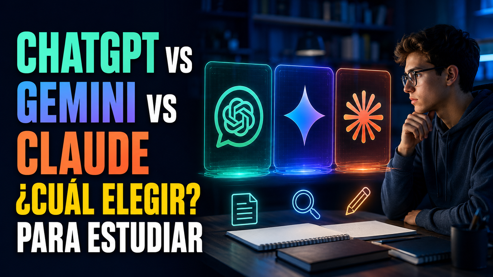 ChatGPT vs Gemini vs Claude: cuál elegir para estudiar