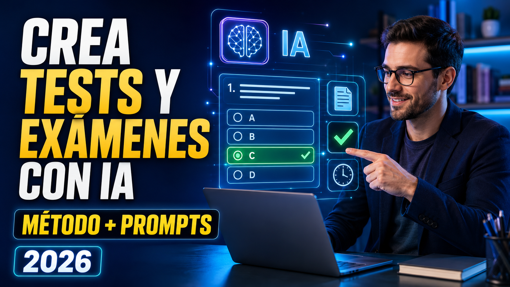 Cómo Crear Tests y Exámenes con IA en 2026: Método y Prompts