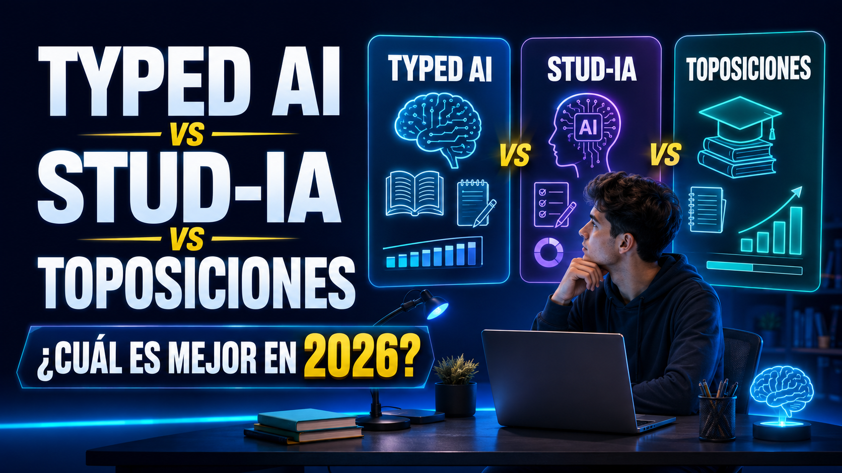 Typed AI vs Stud-IA vs Toposiciones: Comparativa 2026