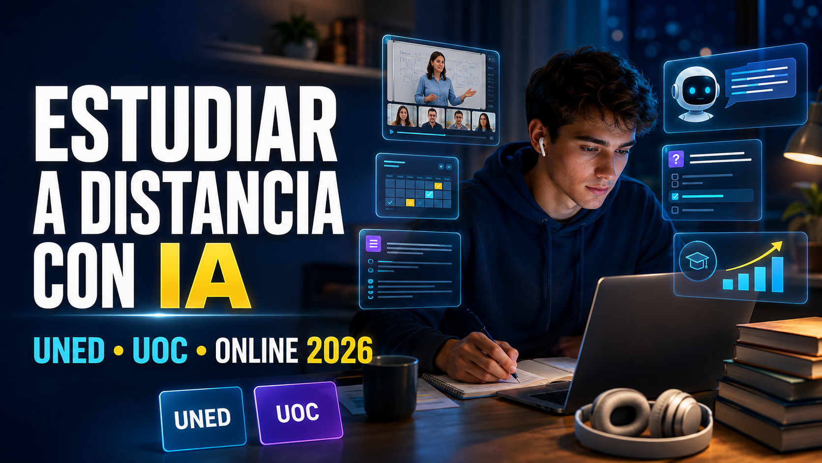 IA para Estudiar a Distancia: UNED, UOC y Online