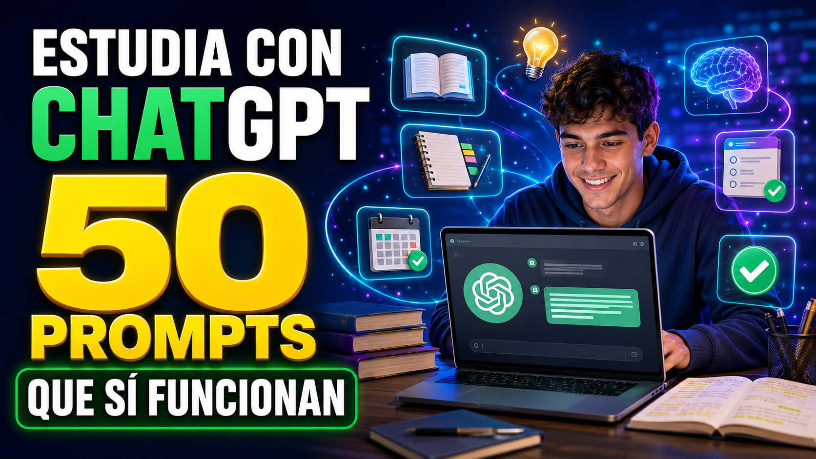 Cómo usar ChatGPT para estudiar: 50 prompts (2026)