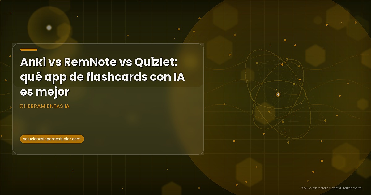 Anki vs RemNote vs Quizlet: qué app de flashcards con IA es mejor