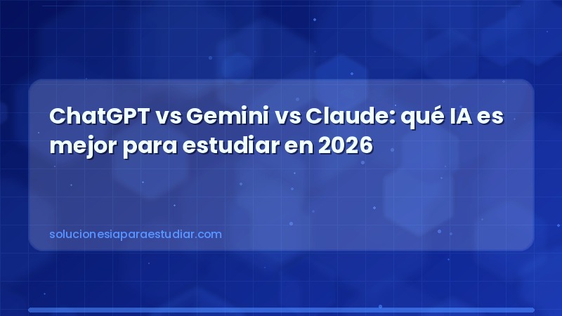 ChatGPT vs Gemini vs Claude: qué IA es mejor para estudiar en 2026